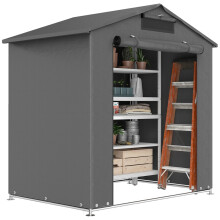 6 x 4 ft Outdoor Garden Storage Shed, Waterproof Bike Tent with Vent and Roll-Up Zipper Door