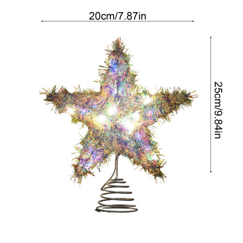 Christmas Tree Topper Star Iron LED Five-Pointed Light 2