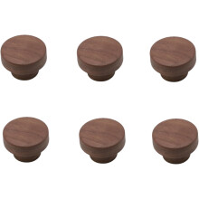 Wooden Drawer Handles Black Walnut 6 pcs 40mm Round