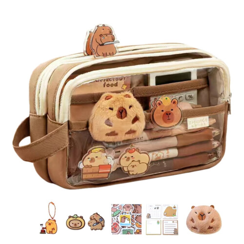 Capybara Cartoon Pencil Case Large Capacity