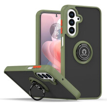 Coque - TECHTA - pour Samsung Galaxy A17 5G/4G - Anneau Support - Antichoc - Vert armée