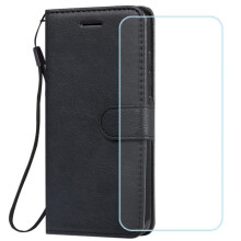 Etui pour Samsung Galaxy A14 5G - NOBRAND - Cuir Noir - Housse Portefeuille - Fermeture Magnétique - Souple