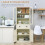 Freestanding Kitchen Cupboard - 5-Tier, Cream White 4