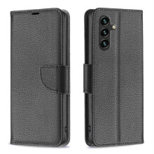 Pour Samsung Galaxy A14 5G 6.6" Housse Etui [noir Motif litchi] Magnétique Housse Téléphone de Protection JSDNBW