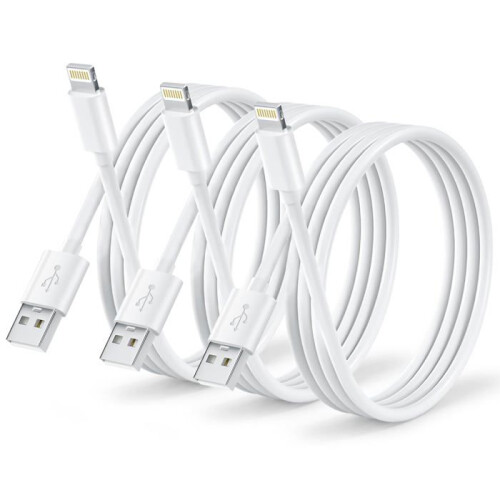 TECHTA Câble iPhone 1M/Lot de 3, Câble Chargeur iPhone Cable Lightning USB Cable iPhone 14 /13 Cordon iPhone Fil Chargeur Cable USB