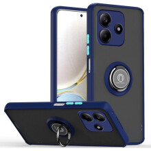 Coque - TECHTA - pour Xiaomi Redmi Note 14 5G - Anneau Support - Antichoc - Bleu