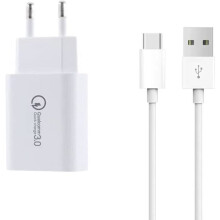 Chargeur secteur USB - TRAHOO - H895 - QC 3.0 - 18W - Câble USB-C inclus