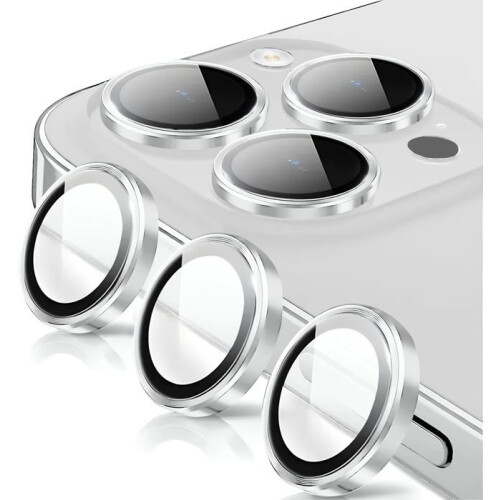 Protection caméra TECHTA pour iPhone 14 Pro/14 Pro Max - 9H Anti-rayures Argent