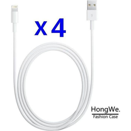 HLMonkey 4 X USB Recharge Cables IPhone 5 - 5S - SE - 6 - 6S - 7 - 7 Plus