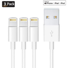 Câble Chargeur - LECHEO - 3pcs - 1M - Aluminium Connecteur - Charge Rapide 2A - Blanc
