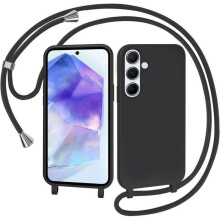 Coque - TECHTA - pour Samsung Galaxy A55 5G - Cordon - Souple - Noir