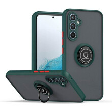 Coque de téléphone - ACUZINA - Samsung Galaxy A14 - Antichoc - Anneau rotatif 360 - Magnétique givrée vert