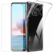 Coque silicone + verre trempé - Yuan Yuan - Xiaomi Redmi Note 10S 6.43" - Protection antichoc - Transparent - 0.26mm