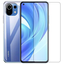 Coque silicone avec verre trempé - 123 - Xiaomi Mi 11 Lite 5G 6.55\" - Protection antichoc - Anti-rayure 9H - Transparent