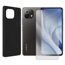 Coque de protection - 123 - Xiaomi Mi 11 Lite 4G (M2101K9AG) - Silicone souple - Verre trempé 9H 0.26mm - Antichoc