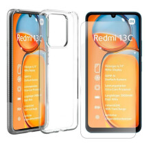 Verre trempé + Coque - Yuan Yuan - Xiaomi Redmi 13C 6.74" - Transparent - Silicone souple - 9H 0,26mm
