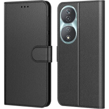 Étui Portefeuille - TECHTA - pour Honor 90 Smart 5G - Pochette Fermeture Magnétique Cuir PU - Noir