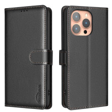 Étui portefeuille - BOONGET - iPhone 15 Pro Max - Cuir synthétique PU - Antichoc - Fermeture aimantée