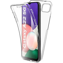 Coque de protection 360 - 123 - Samsung Galaxy A22 5G 6.6" - Silicone gel - Transparent - Film verre trempé