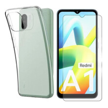 Coque smartphone - Yuan Yuan - Xiaomi Redmi A1 6.52" - Silicone transparente - 2 verres trempés - 9H 0.26mm