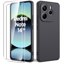 Coque - TECHTA - pour Xiaomi Redmi Note 14 5G - 2 Verres Trempés - Antichoc - Noir