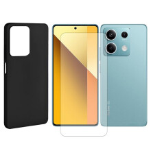 Verre trempé + Coque de Protection souple silicone Noir pour Xiaomi Redmi Note 13 5G 6.67" - Yuan Yuan -