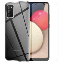 Coque et verre trempé - Yuan Yuan - Samsung Galaxy A03S SM-A037G 6.5" - Blanc - 9H 0.26mm - Facile à installer
