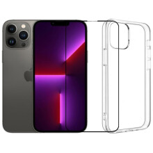 Coque + verre trempé - Yuan Yuan - iPhone 13 Pro 6.1" - Silicone souple - Verre trempé 9H 0.26mm - Anti-rayure