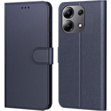 Étui Portefeuille - TECHTA - pour Xiaomi Redmi Note 13 4G - Pochette Fermeture Magnétique Cuir PU - Bleu