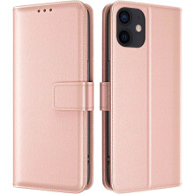 Étui Portefeuille - TECHTA - pour iPhone 12/12 Pro - Pochette Fermeture Magnétique Cuir PU - Rose