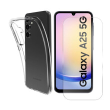Coque + verre trempé - Yuan Yuan - Samsung Galaxy A25 5G SM-A256B 6.5" - silicone transparent - verre 9H 0.26mm - antichoc