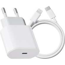 TECHTA 20W Chargeur Rapide iPhone et 1M Câble pour iPhone 14/14 Plus/14 Pro/14 Pro MAX/13/12/ 11/ X/8/7, USB C Chargeur (Blanc)