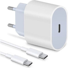 Chargeur rapide 20W - OEM - USB‑C PD - Câble USB‑C inclus - Compact - Pour smartphones Type‑C