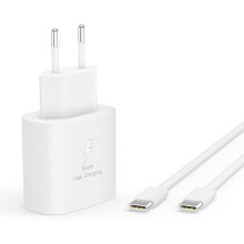 TECHTA Chargeur Secteur Rapide 25W USB C avec Câble 1m Compatible Samsung Galaxy A27 - Blanc