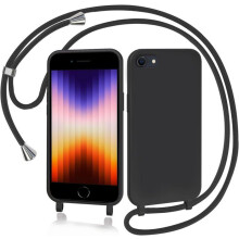 Coque pour iPhone 6 / iPhone 7 / iPhone 8 / iPhone SE 2020/2022 avec Cordon, Collier Étui Silicone Liquide avec Tour de Cou Lanière