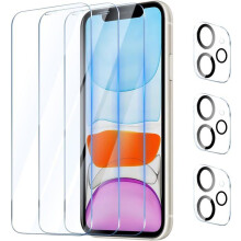 3 PIÈCES VERRE TREMPÉ POUR IPHONE 11 AVEC 3 PIÈCES CAMÉRA ARRIÈRE PROTECTEUR, PROTECTION ÉCRAN FILM VITRE PROTECTION - TECHTA