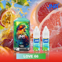 JNR Falcon-X Love 66 28K Puff Rechargeable + 2 x 10ml E-liquide 20mg Agrume Fruit de la Passion