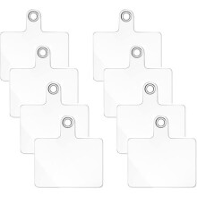 TECHTA Lot de 8 lanières transparentes pour téléphone portable avec anneau en métal, patch multifonction