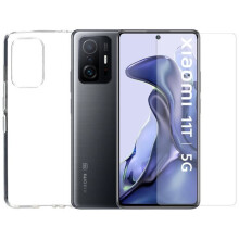 Coque de protection - Yuan Yuan - Xiaomi 11T 5G - Silicone souple - Verre trempé - Ultra-fin 0.26mm