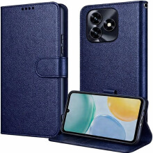 Étui Portefeuille - TECHTA - pour Honor X5C Plus/X5C - Pochette Fermeture Magnétique Cuir PU - Bleu