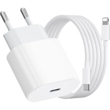 Chargeur Charge Rapide 25W + Câble 2 mètres USB C Lightning compatible iPhone 14 - 14 PLUS - 14 PRO - 14 PRO MAX - 13 - 12 - 11 -