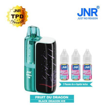 Puff JNR Pod Stellarc Compatible Stellarc 50K + 3 x 10ml E-liquide Dual Mesh 1.2 ohm Saveur Black Dragon Ice
