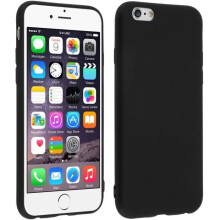Coque arrière de protection - AVIZAR - iPhone 6S / 6 - Silicone gel souple - Mat - Noir