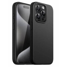 Coque pour Apple iPhone 15 Pro Max - housse etui silicone gel fine + verre trempe - NOIR