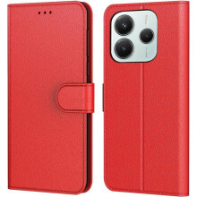 Étui Portefeuille - TECHTA - pour Xiaomi Redmi Note 14 4G - Pochette Fermeture Magnétique Cuir PU - Rouge