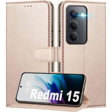 Étui Portefeuille - TECHTA - pour Xiaomi Redmi 15 - Pochette à Rabat Cuir PU - Rose