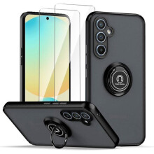 Coque - TECHTA - pour Samsung Galaxy A26 5G - 2 Verres Trempés - Anneau Support - Antichoc - Noir
