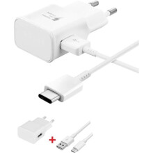 Chargeur Secteur - Samsung - Galaxy J4 Plus/J4/J6/J6 Plus - Charge Rapide - Câble Micro-USB - Blanc