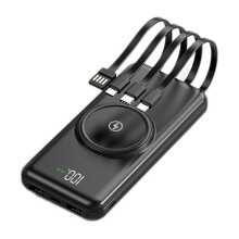 Batterie externe TECHTA 20000 mAh USB-C - Câbles intégrés, charge rapide pour iPhone et smartphones Android