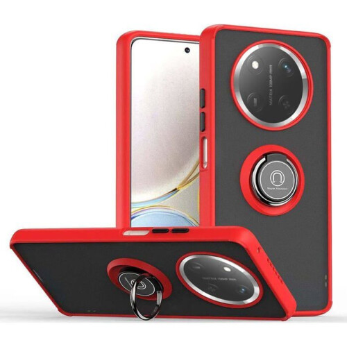 Coque - TECHTA - pour Honor Magic 7 Lite 5G - Anneau Support - Antichoc - Rouge